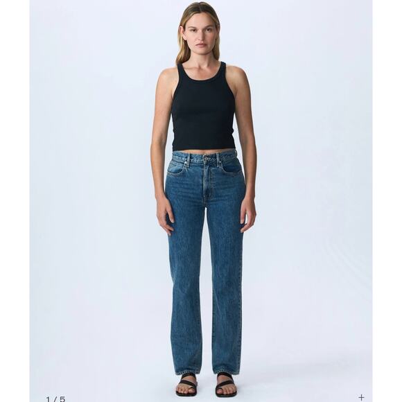 SLVRLAKE London high-rise straight-leg organic jeans in born to run - Picture 8 of 10